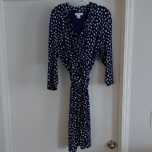Navy and White Polka Dot Dress XL